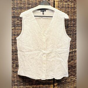 Eileen‎ Fisher- Cream Button Down Vest- XLarge